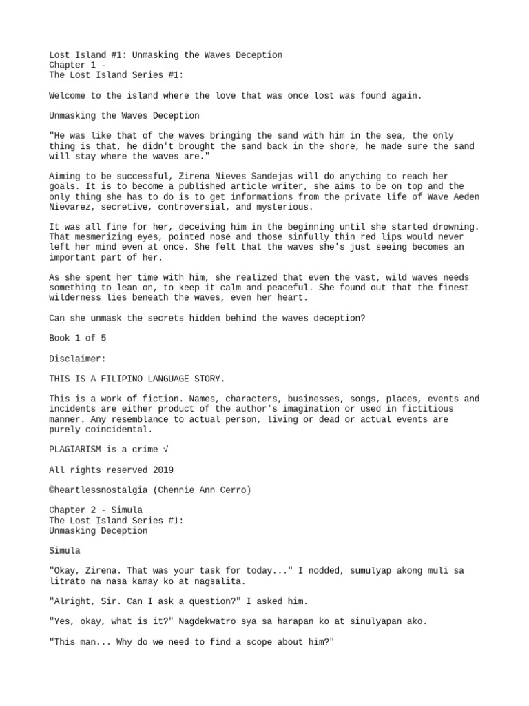 Lost Island 1 Unmasking The Waves Deception Pdf