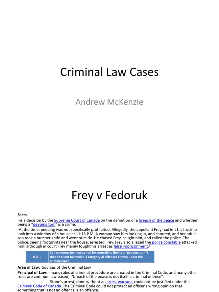 Canadian Criminal Law Overview | PDF | Mens Rea | Jurisprudence
