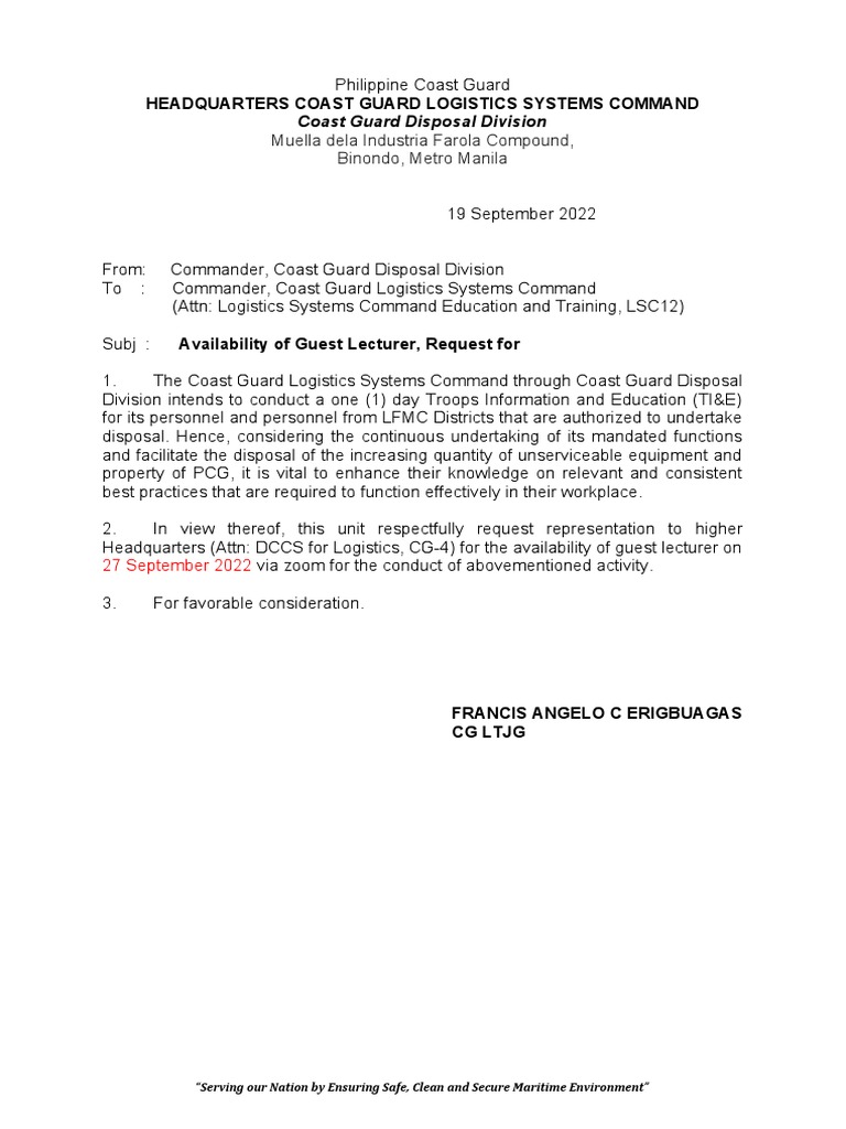 Request letter disposal for ti e pdf