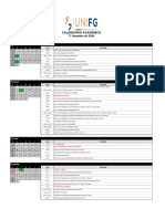 Calendário acadêmico 2o semestre 2020 UniFG