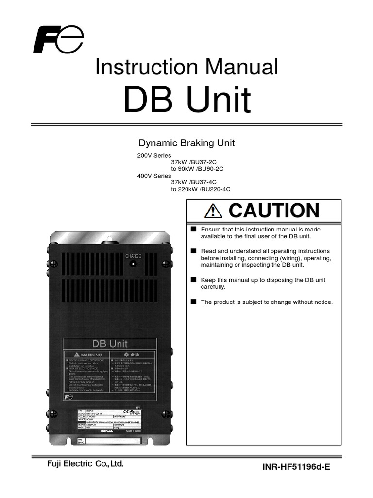 Dynamic Braking Unit Manual: BU37-4C | PDF | Power Supply | Direct