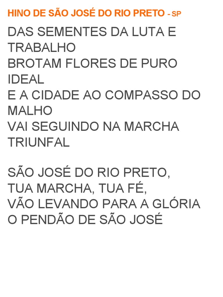 Hino de São José Do Rio Preto | PDF