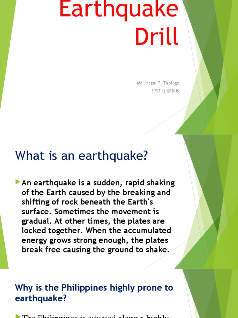 A Guide to Earthquake Drills in Schools Understanding Earthquakes, Minimizing Impacts, and