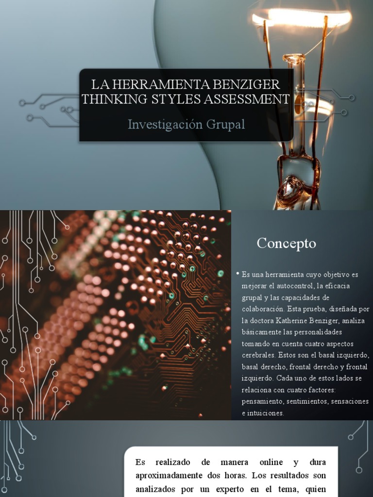 Evaluación de Estilos de Pensamiento Benziger | PDF | Relaciones ...