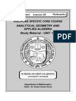 Analytical Geometry and Applied Algebra Study Material