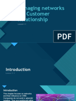 Chapter 11 Managing Networks For Customer Relationship