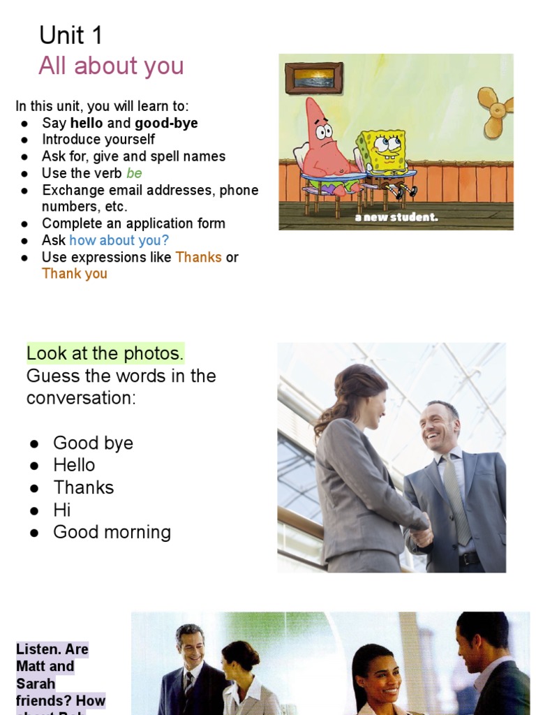 Clase De Inglés Nivel 1 Pdf