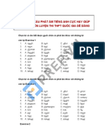 BẢN PDF 400 CÂU PHÁT ÂM TIẾNG ANH CỰC HAY GIÚP BẠN ÔN LUYỆN THI THPT QUỐC GIA DỄ DÀNG