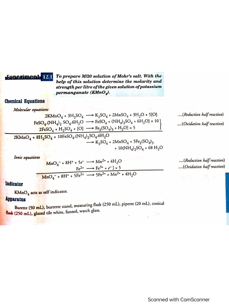 Prac2 Mohr's Salt Vs KMnO4 Titration PDF