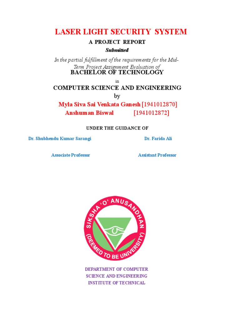 Laser Security System Project Report | PDF | Internet Of Things | Internet