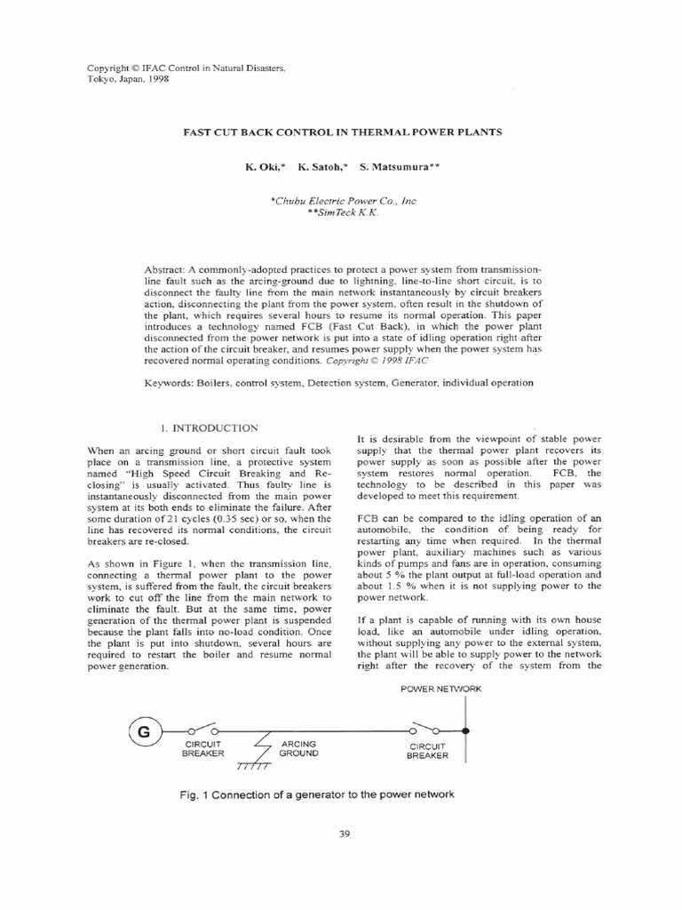 Fast Cut Back in Thermal Power Plant PDF Boiler Energy Conversion