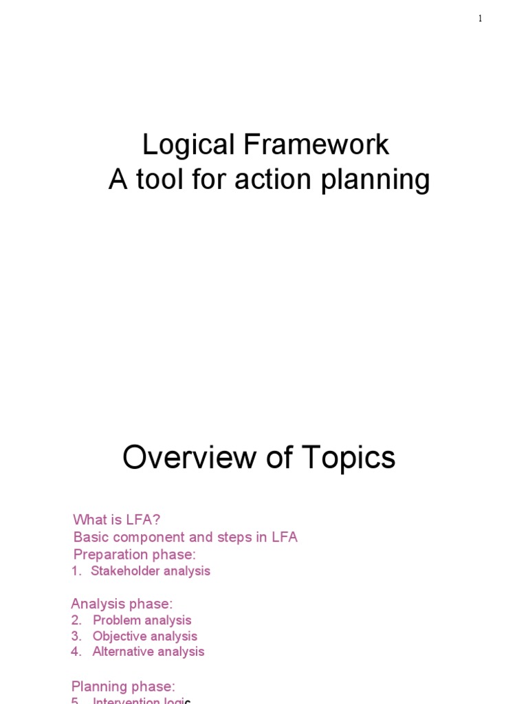 Logical Framework | PDF | Analysis | Project Management