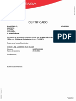 Certificado Davivienda Oct. 2022 Fabián Fernández