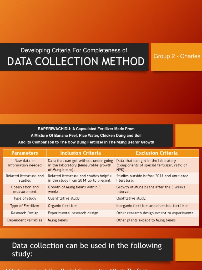 Data Collection Method - Group 2 - Charles | PDF | Quantitative ...