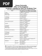 Academic Calendar For 2021 22 Academic Year Updated & Final