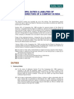 Powers: Powers, Duties & Liabilities of Board of Directors of A Company in India