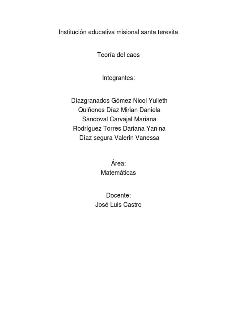 La Teoría Del Caos3 PDF Teoría del caos Teoría de sistemas