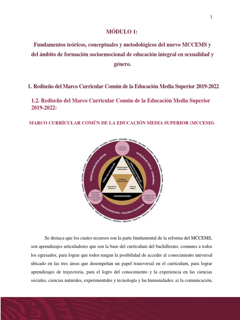Rediseño del MCCEMS 2019-2022 | PDF | Plan de estudios | Conocimiento