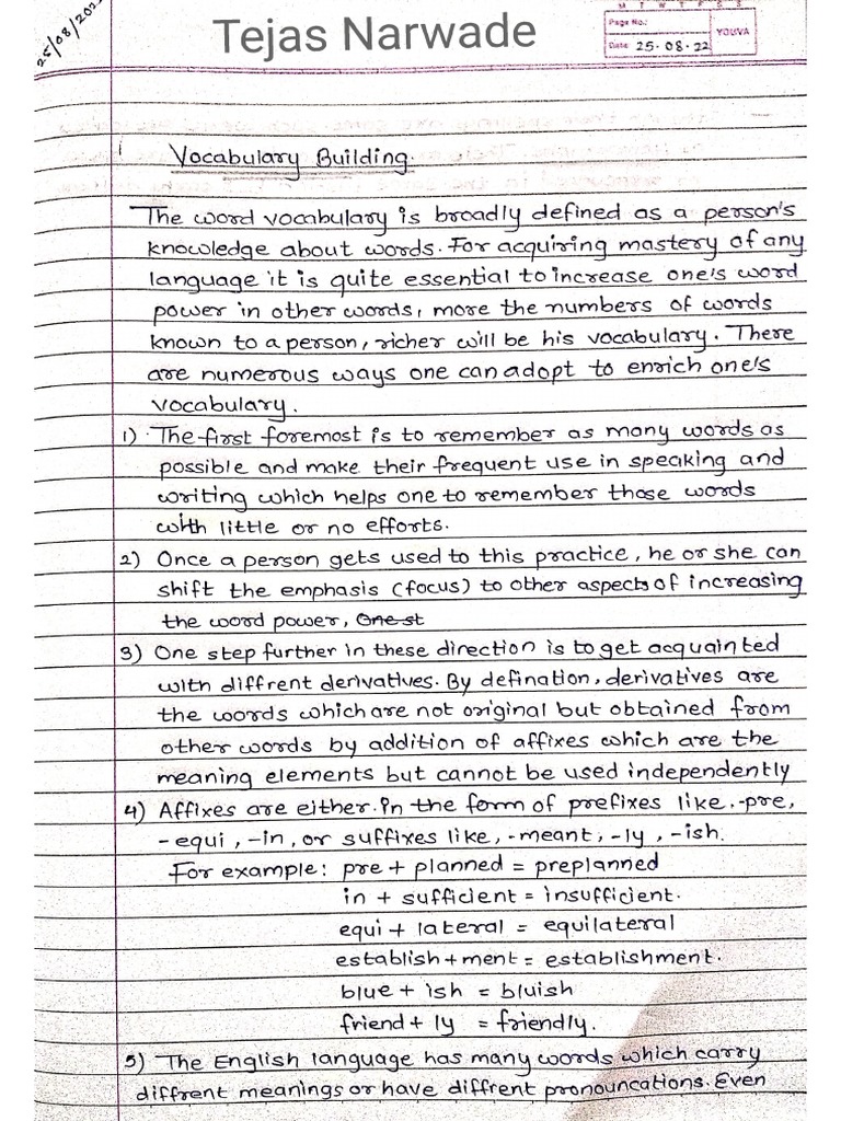 English (Notes by Tejas Narwade) | PDF