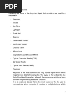 Input and Output Devices Unit 3 CF KKSU