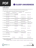 Questionnaire On Sleep Deprivation/FPA | PDF | Sleep Deprivation | Sleep