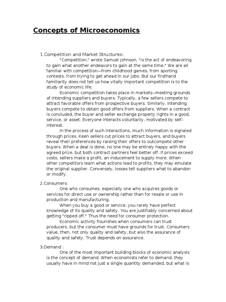 Microeconomics: Key Concepts Explained | PDF | Demand | Economics