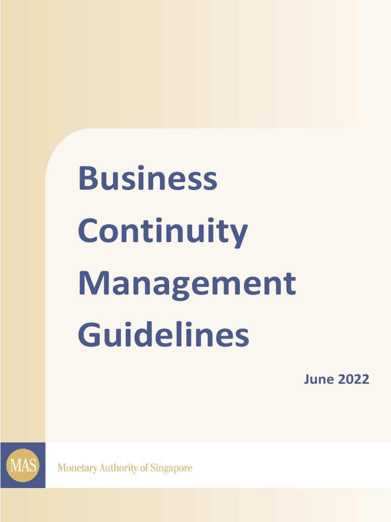 Business Continuity Management Guidelines 1667597425 | PDF | Clearing ...