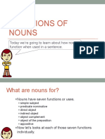How Nouns Function in Sentences