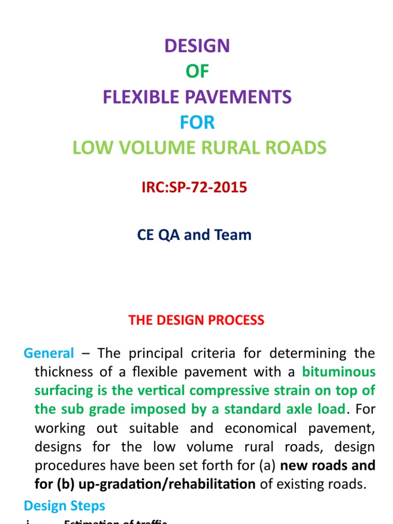 Flexible Pavement Design for Rural Roads | PDF | Road | Road Surface