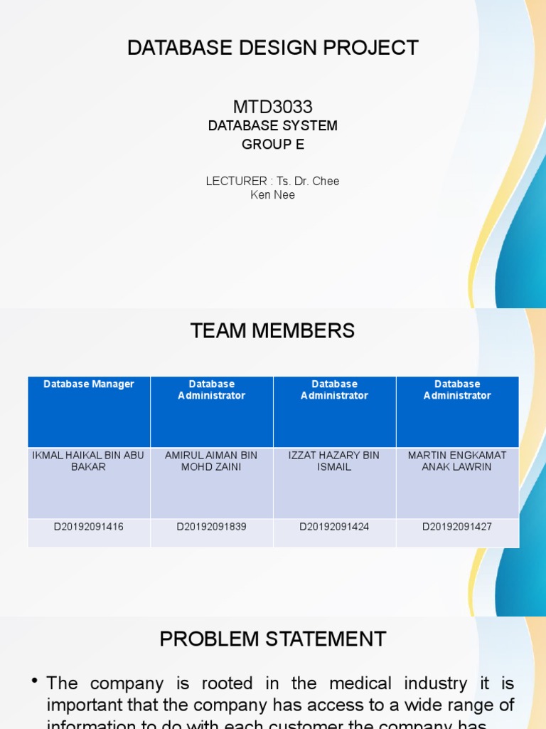 Database Design Project | PDF | Medical Prescription | Pharmacology