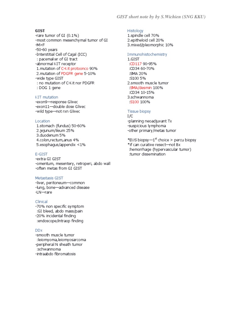 Overview of Gastrointestinal Stromal Tumors | PDF | Neoplasms ...
