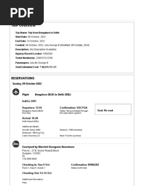 Travel Itinerary