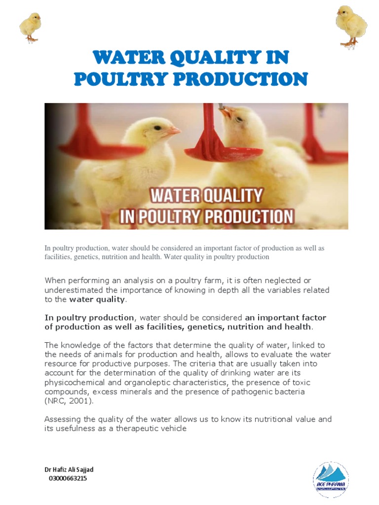 Water Quality in Poultry Production | PDF | Water | Ph