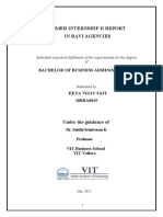 Summer Internship Ii Report in Ravi Agencies: Bachelor of Business Administration