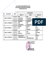 JADWAL PENILAIAN TENGAH SEMESTER 1 Mi Metro