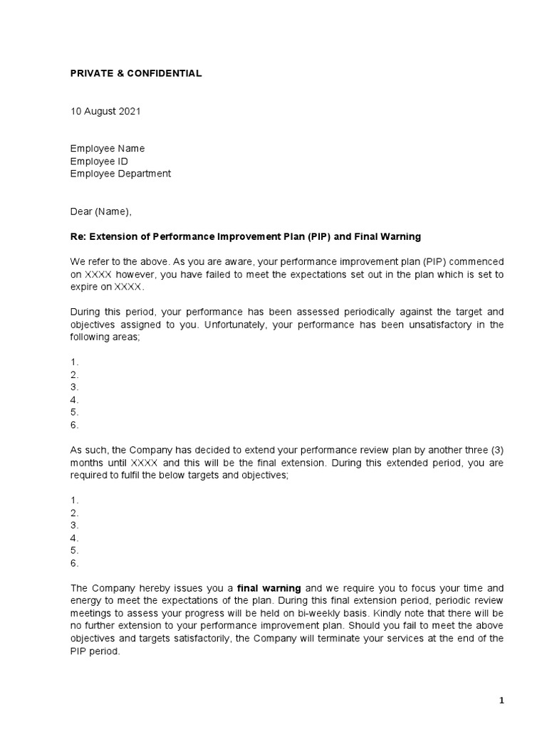 Final Extension of Performance Improvement Plan | PDF | Business