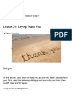Lesson 21 - Saying Thank You - Cambly Content