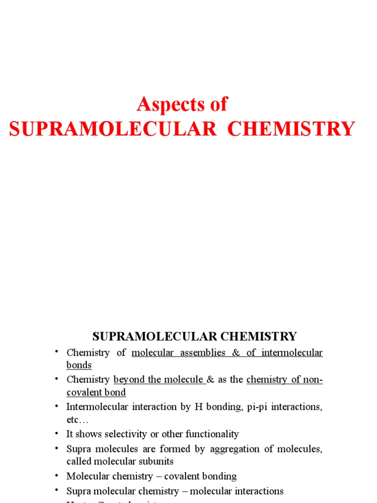 Supramolecular Chemistry Overview | PDF | Intermolecular Force ...
