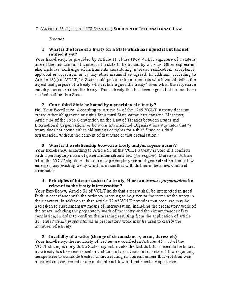 Understanding International Law Sources | PDF | Treaty | Burden Of ...