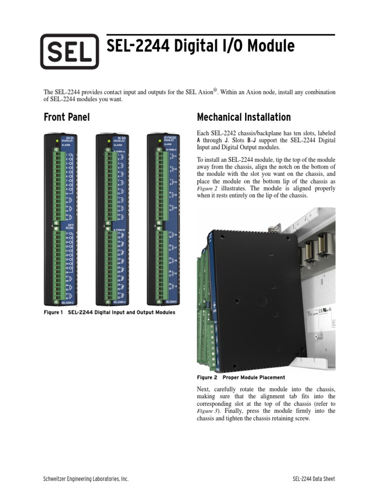 SEL Input Module | PDF | Electromagnetic Interference | Specification ...