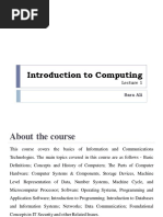 Introduction To Computing - Lec 1