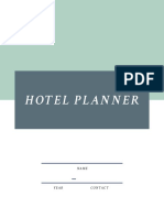 Printable Hotel Planner Template