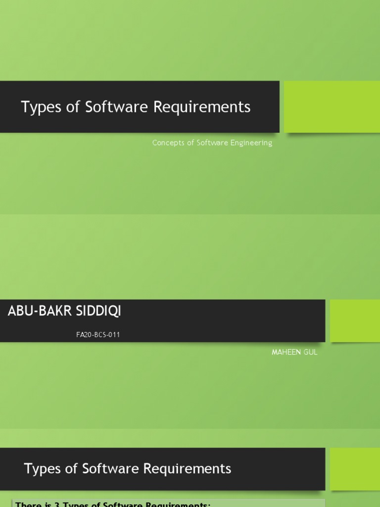 Types of Software Requirements | PDF