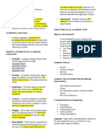 Summative Test No. 2 Reviewer: Academic Writing Structure