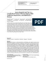 Changes in Plasma Amyloid and Tau in A