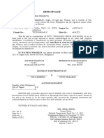 Deed of Sale (Personal Property)