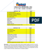 Datas Provas 4 Bimestre 2022