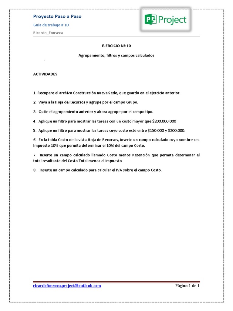 EJERCICIO #10 - Proyecto Paso A Paso | PDF