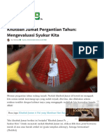 Khutbah Jumat Pergantian Tahun - Mengevaluasi Syukur Kita