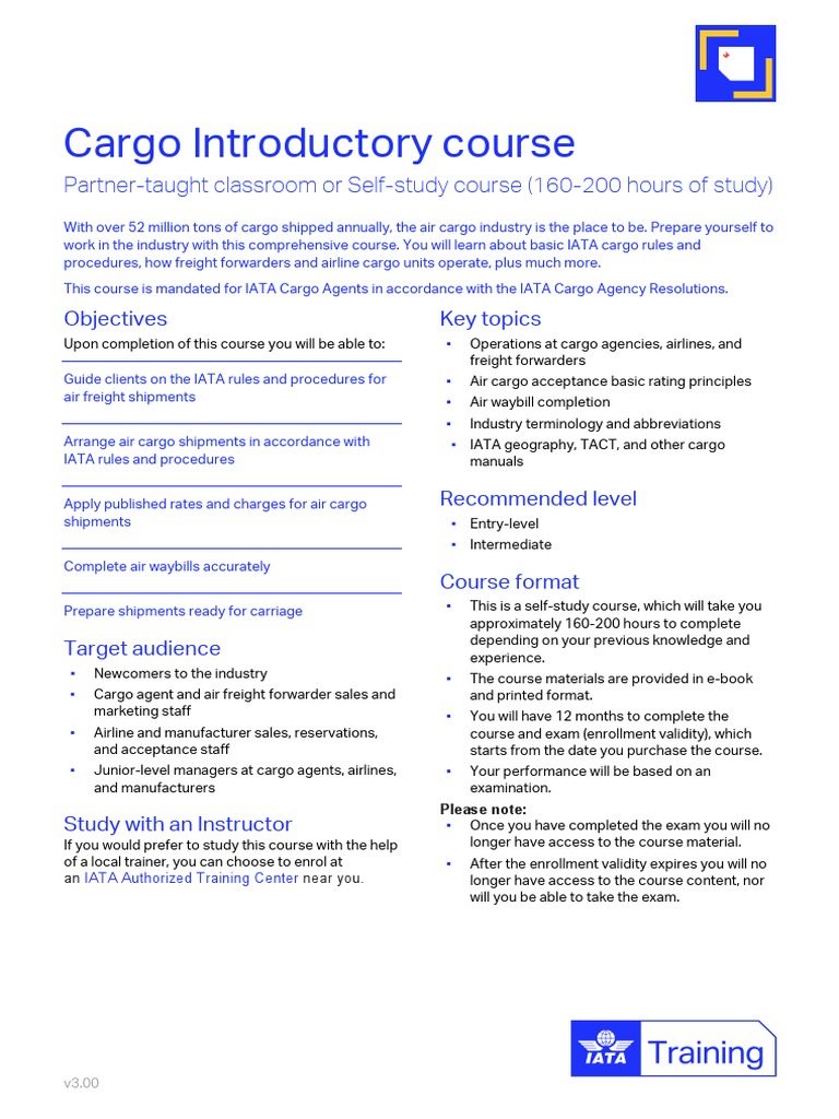 Training tcgp11 Cargo Introductory | PDF | Cargo | Test